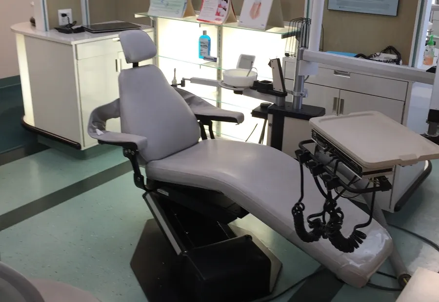 A treatment chair in one of the four open-air operatories at A.I.R. Dentalplex.